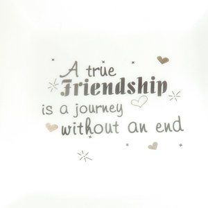 True Friendship is a Journey Without An End, Trinket Dish, Square, Gold Trim New